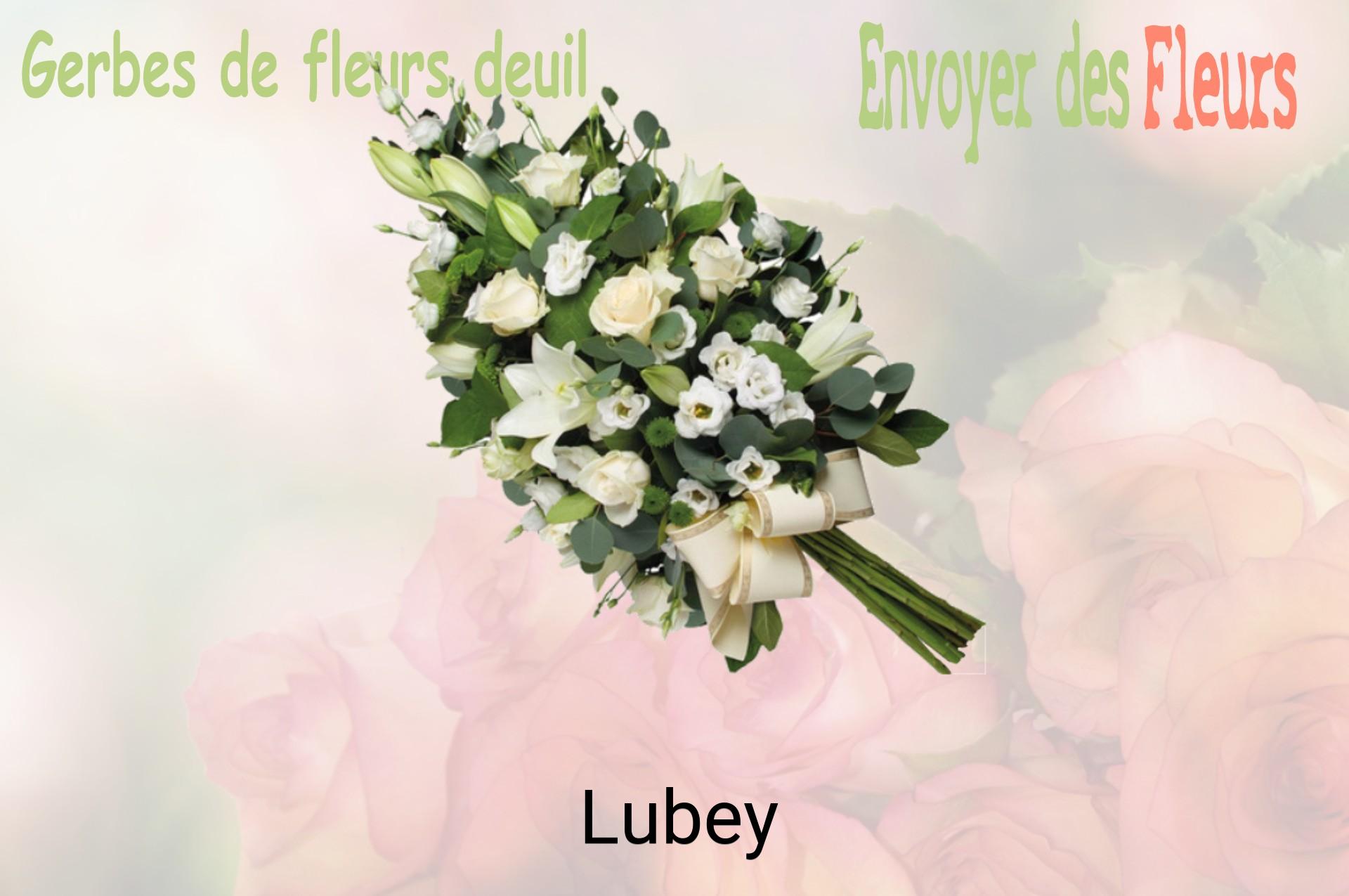Gerbe de fleurs de deuil livrée à Lubey